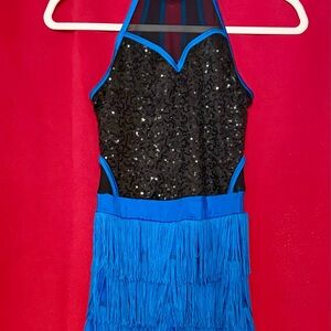 Weissman Girls Sequin Fringe Costume - Black and Blue